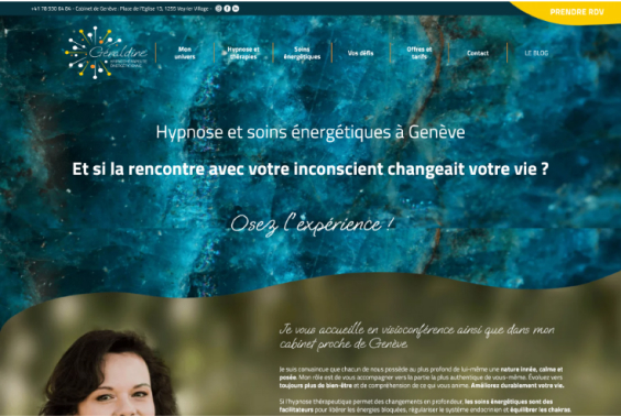 Screenshot du site de Géraldine Karrer